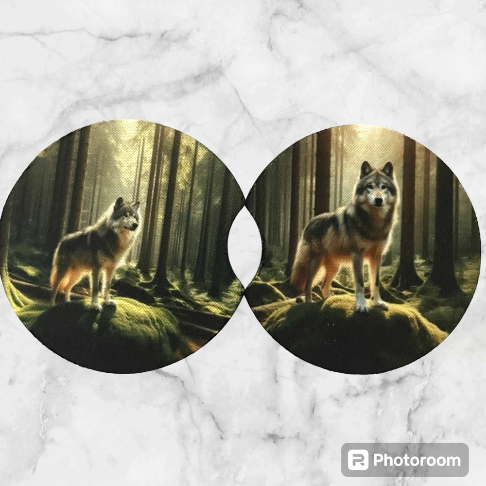 Wolf Car coasters